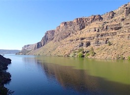 View of Basalt Cliffs above Lake Billy Chinook