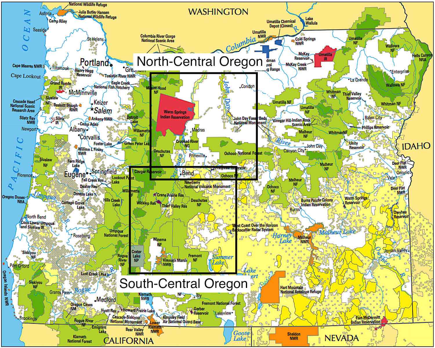 Regional Map of Central Oregon